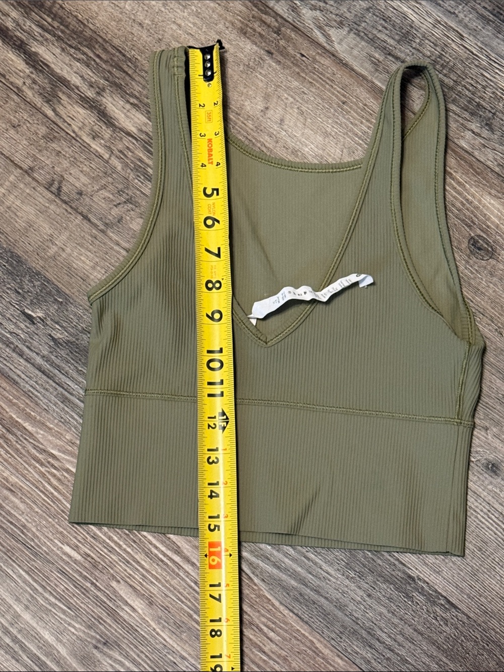 Lululemon Power Pivot Ribbed Tank Top Olive Green Size 4 - Picture 5 of 5